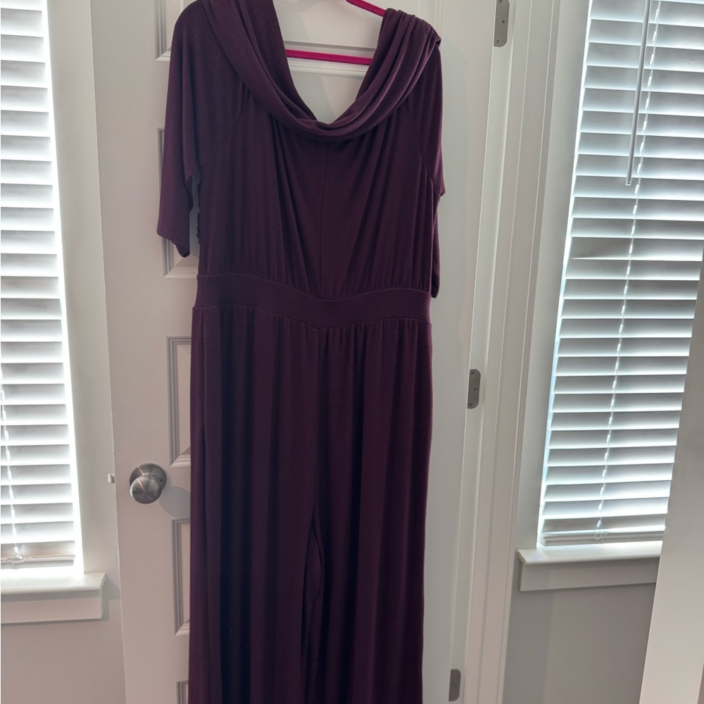 Lane Bryant Plum Draped Jumpsuit